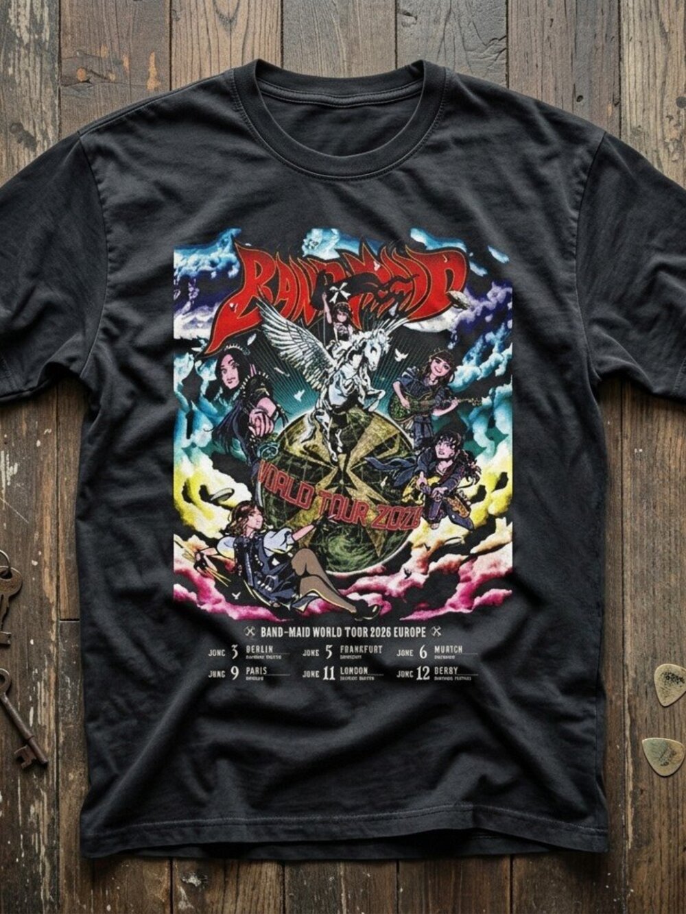 Band-Maid World Tour 2026 Shirt Japanese Rock Anime Metal Band Tee